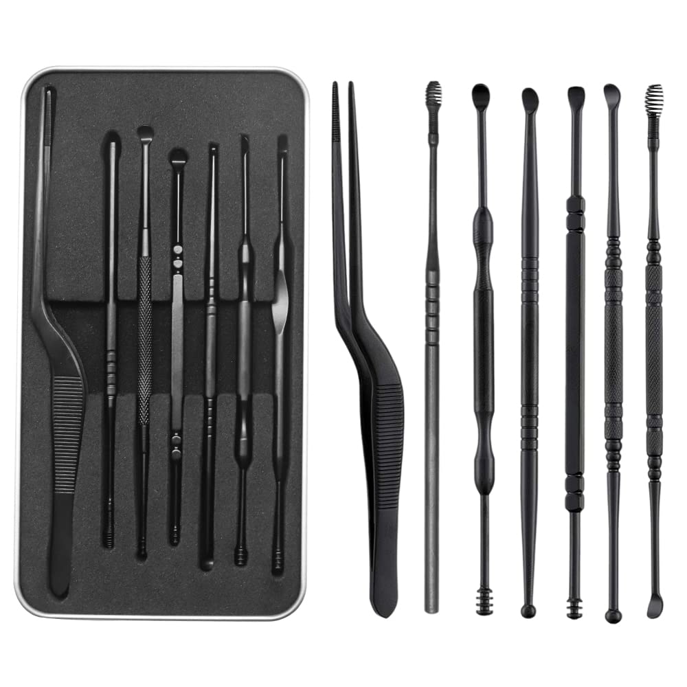 MAYCREATE 7 Pcs Ear Cleaner Stainless Steel Portable Ear Removal Kit Safety Tools Ear Caring Ear Wax Remover Tool with Storage Box Ear Irrigation MAYCREATE 7 Pcs Ear Cleaner Stainless Steel Portable Ear Removal Kit Safety Tools Ear Caring Ear Wax Remover Tool with Storage Box Ear Irrigation